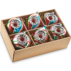 Raz Imports Raz Box of 6 5.25" Multicolor Vintage Glass Christmas Ornaments 4320853 Best