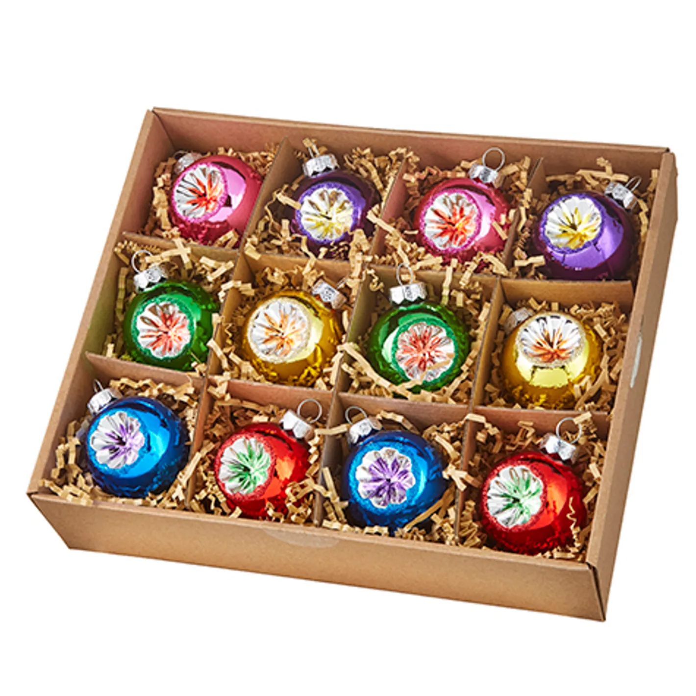 Raz Imports Raz Box of 2" Vintage Reflector Glass Christmas Ornament 4220974 Best