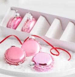 Raz Imports Raz Box Pink Macaroon Glass Christmas Ornaments Set of 5 4422910 Best