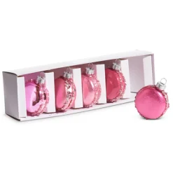 Raz Imports Raz Box Pink Macaroon Glass Christmas Ornaments Set of 5 4422910 Best