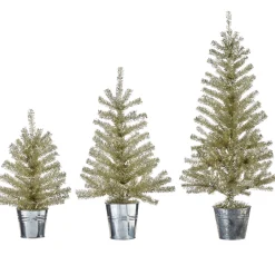Raz Imports Raz Champagne Tinsel Tree In Galvanized Bucket Christmas Decoration