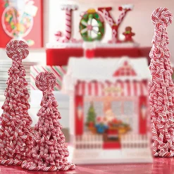Raz Imports Raz Claydough Peppermint Candy Tree Christmas Figure Set of 3 3116231