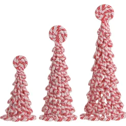 Raz Imports Raz Claydough Peppermint Candy Tree Christmas Figure Set of 3 3116231