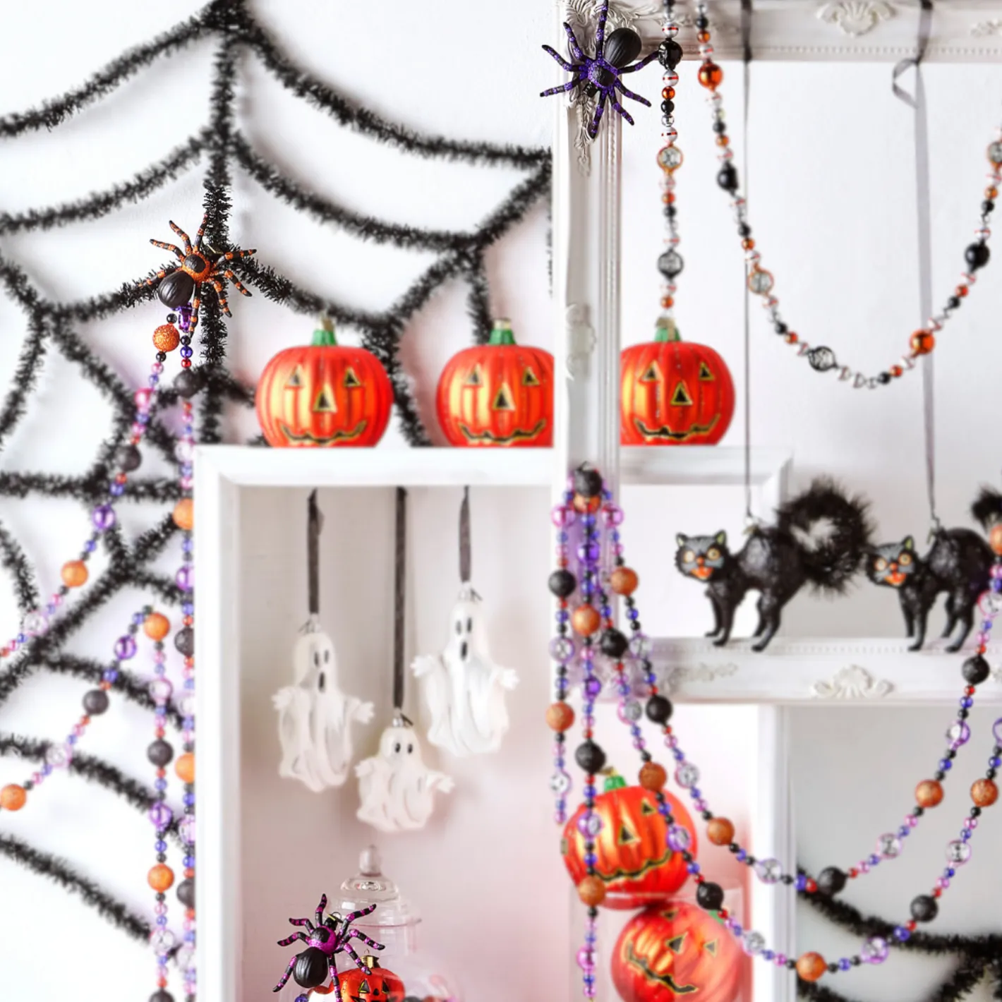 Raz Imports Raz Eric Cortina 4" Along Came A Spider Glass Halloween Ornament 4553165 Clearance