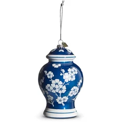 Raz Imports Raz Eric Cortina 6.5" Blue Delft Ginger Jar Glass Christmas Ornament 4353182
