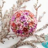 Raz Imports Raz Eric Cortina 4" Colorful Blossom Ball Glass Christmas Ornament 4553173 New