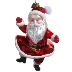 Raz Imports Raz Eric Cortina 5.5" Dancing Santa Glass Christmas Ornament 4553104 Discount