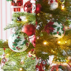 Raz Imports Raz Eric Cortina 3.5" Holly Ball Glass Christmas Ornament 4553103 Hot