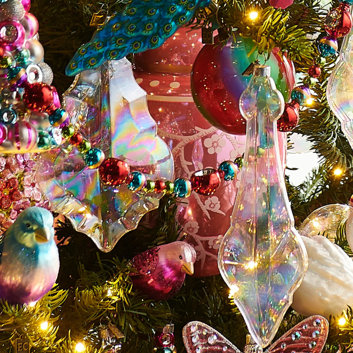 Raz Imports Raz Eric Cortina 6.75" or 8" Iridescent Grand Crystal Drop or Point Glass Christmas Ornament Best