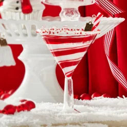 Raz Imports Raz Eric Cortina 6" Peppermint Cocktail Glass Christmas Ornament 4353119 Online