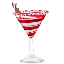 Raz Imports Raz Eric Cortina 6" Peppermint Cocktail Glass Christmas Ornament 4353119 Online