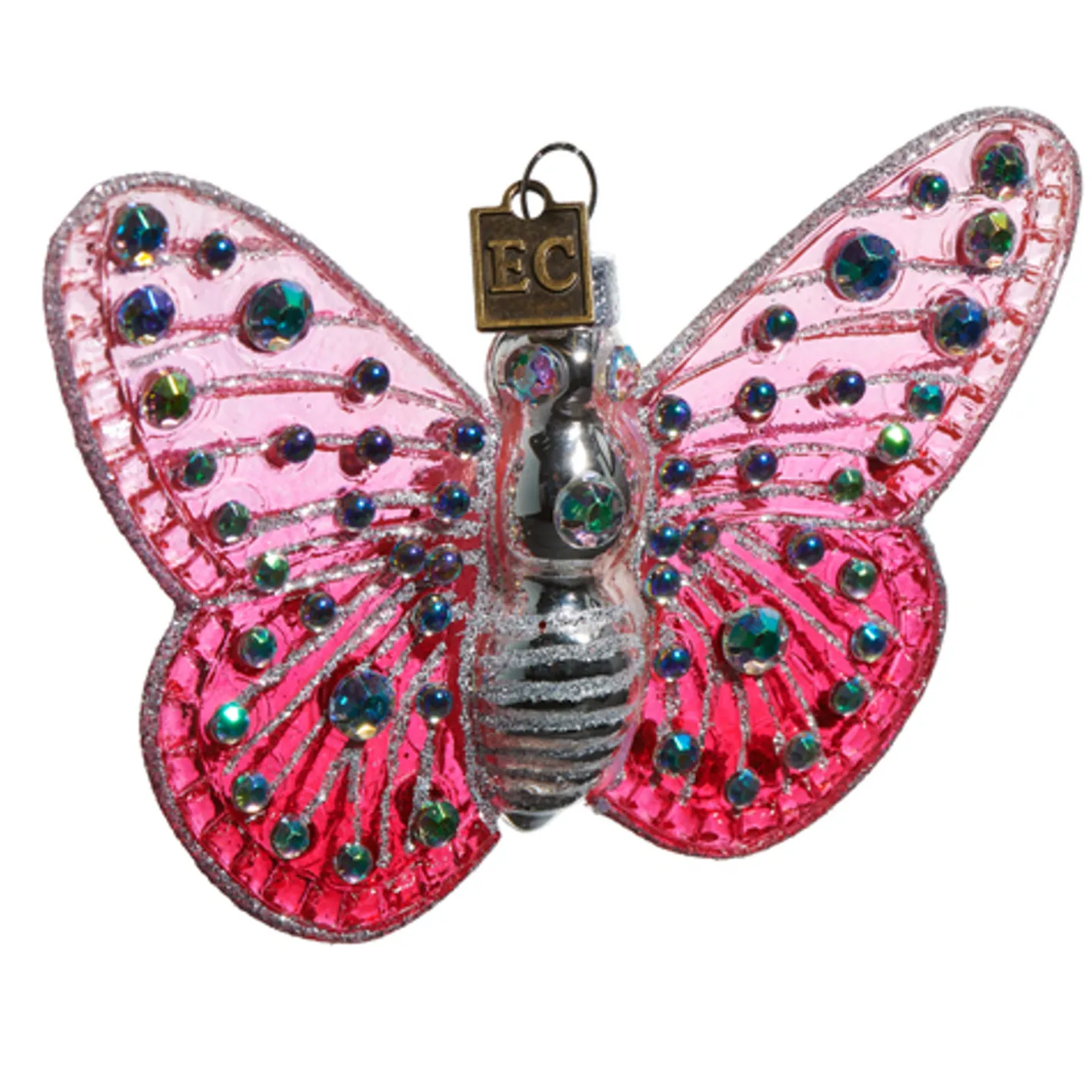 Raz Imports Raz Eric Cortina 4.5" Pink or Blue Fantasy Butterfly Glass Christmas Ornament New