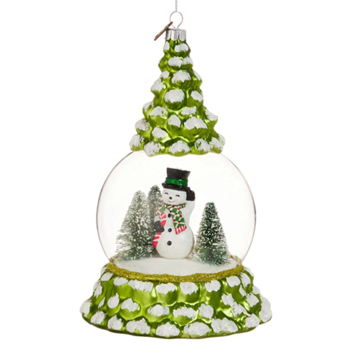 Raz Imports Raz Eric Cortina 7.25" Snowman in the Forest Glass Christmas Ornament 4553108 Online