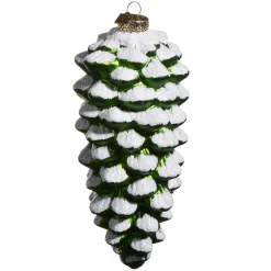 Raz Imports Raz Eric Cortina 8" Snowy Green Pinecone Glass Christmas Ornament 4553107 New