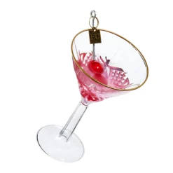 Raz Imports Raz Eric Cortina Pink Martini or Champagne Glass Christmas Ornament