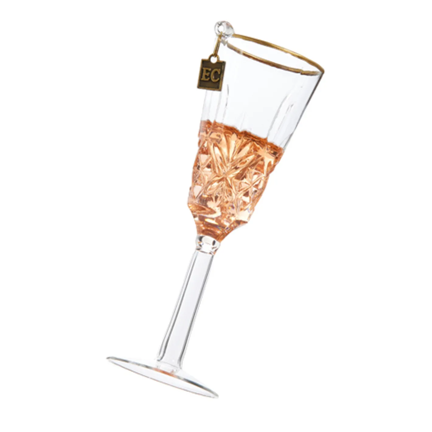 Raz Imports Raz Eric Cortina Pink Martini or Champagne Glass Christmas Ornament