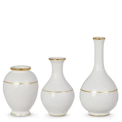 Raz Imports Raz Gold and White Ceramic Accent Vases Set of 3 4509867 Discount