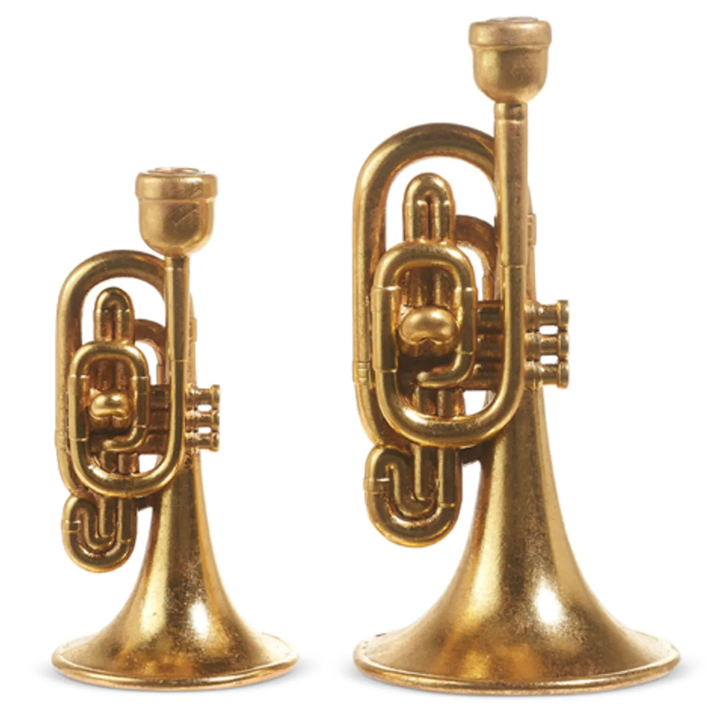 Raz Imports Raz Gold Horn Taper Christmas Candle Holders Set of 2 4310185 Hot