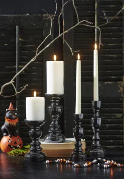 Raz Imports Raz High Shine Black Pillar or Taper Halloween Candle Holders Best