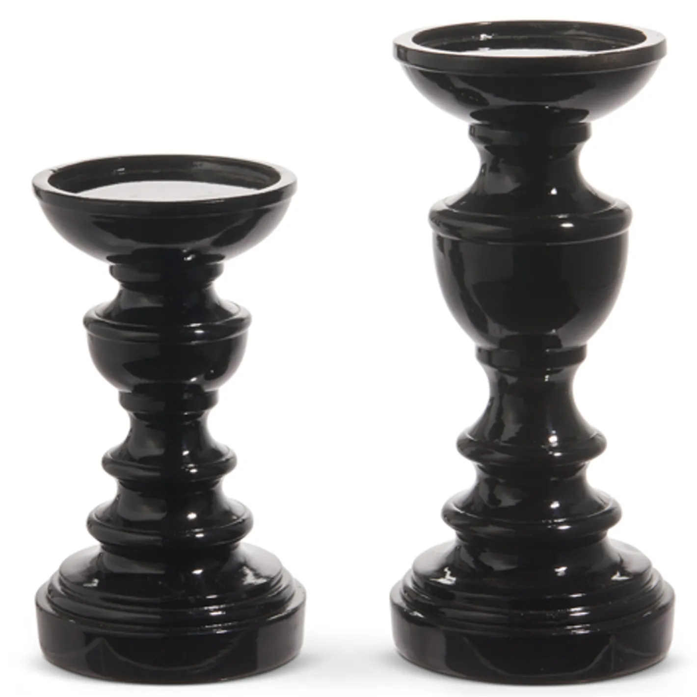 Raz Imports Raz High Shine Black Pillar or Taper Halloween Candle Holders Best