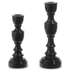 Raz Imports Raz High Shine Black Pillar or Taper Halloween Candle Holders Best