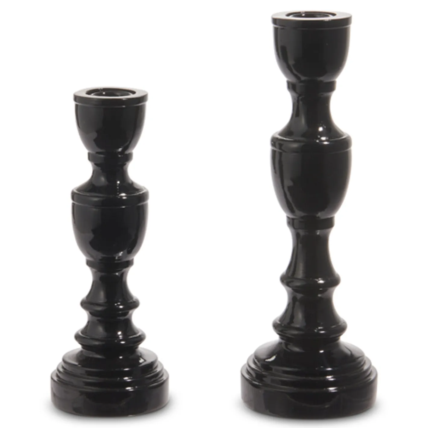 Raz Imports Raz High Shine Black Pillar or Taper Halloween Candle Holders Best