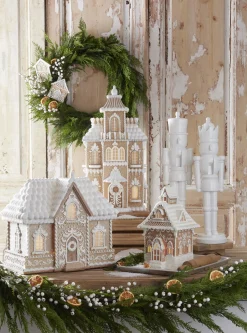 Raz Imports Raz Lighted Brown and White Christmas Gingerbread House Decoration Clearance