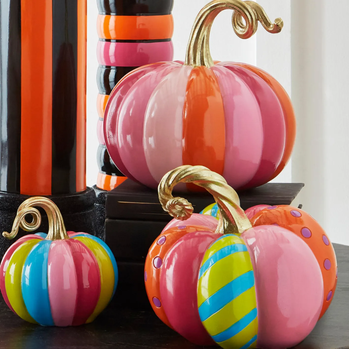 Raz Imports Raz Multicolor High Gloss Pumpkin Halloween Decoration Best