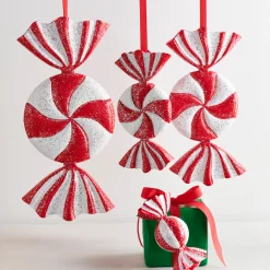 Raz Imports Raz Red and White Candy Christmas Ornament Online
