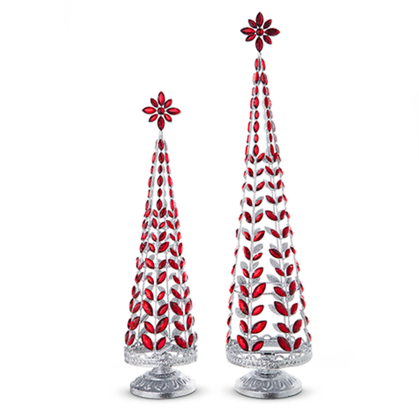 Raz Imports Raz Red Jeweled Tree with Silver Glitter Set of 2 4313507 Outlet