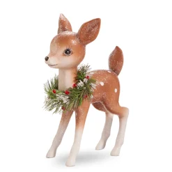 Raz Imports Raz Retro Deer with Wreath Vintage Christmas Figure Clearance
