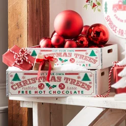 Raz Imports Raz Set of 2 17.75" Christmas Tree Crates 4312378 Best