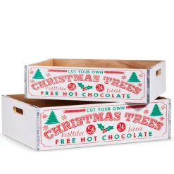 Raz Imports Raz Set of 2 17.75" Christmas Tree Crates 4312378 Best