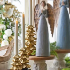 Raz Imports Raz Set of 3 Gold Tree Candle Stick Holders Christmas Decoration 4327997 Online