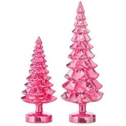 Raz Imports Raz Set of 2 Pink Metallic Glass Christmas Tree Decoration 4222938 Hot
