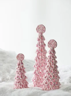 Raz Imports Raz Set of 3 Pink Peppermint Christmas Trees 4316051
