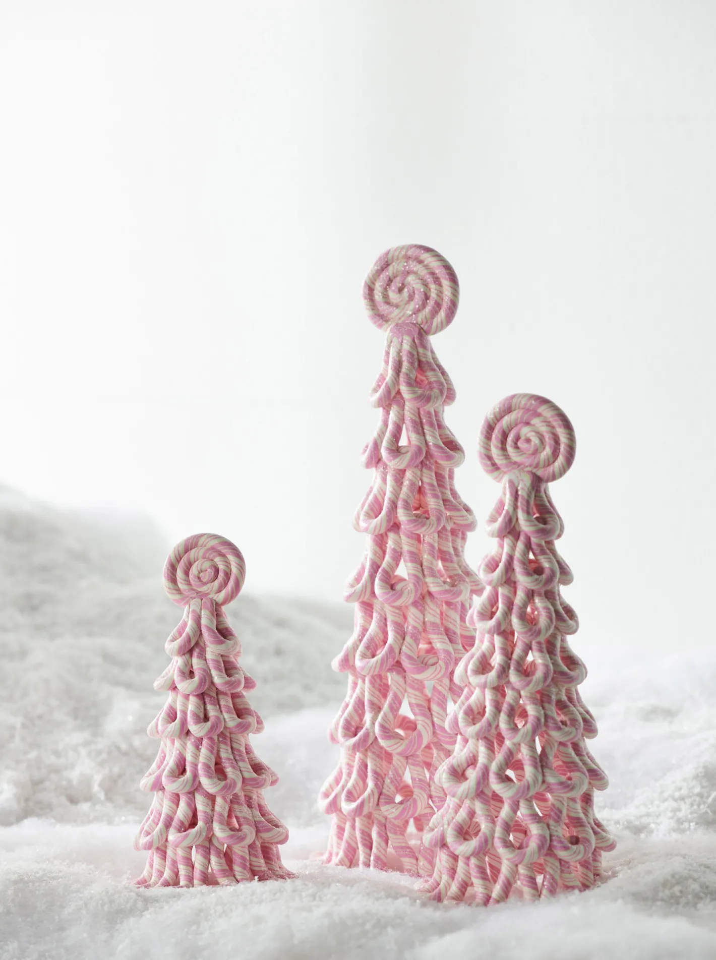Raz Imports Raz Set of 3 Pink Peppermint Christmas Trees 4316051