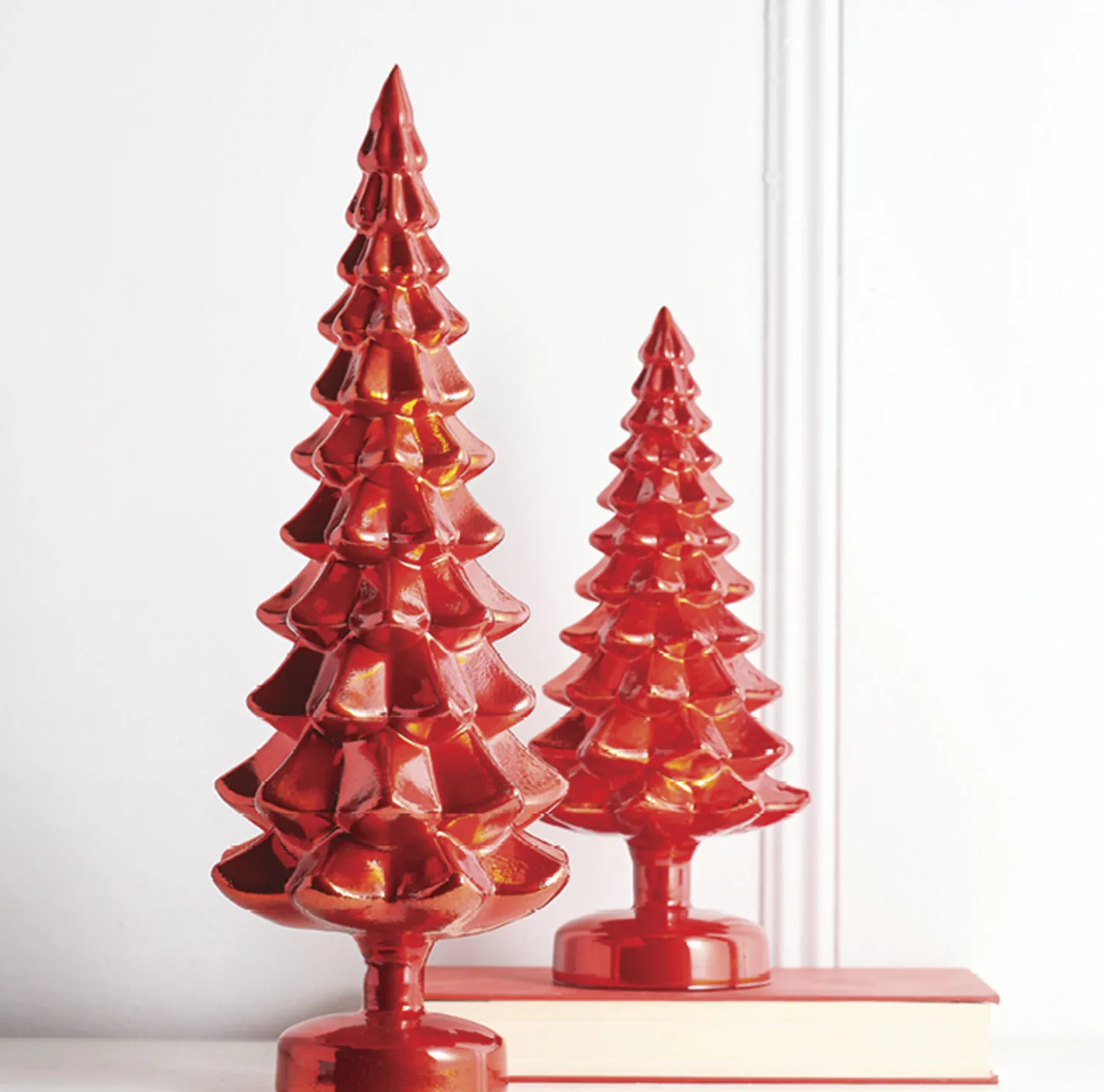 Raz Imports Raz Set of 2 Red Glass Christmas Tree Decoration 4222939 Online