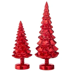 Raz Imports Raz Set of 2 Red Glass Christmas Tree Decoration 4222939 Online