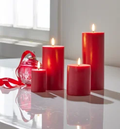 Raz Imports Raz Uyuni Red Battery Operated Candle with Lighted Flickering Flame