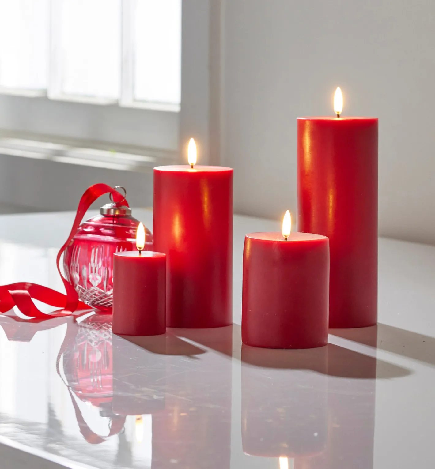 Raz Imports Raz Uyuni Red Battery Operated Candle with Lighted Flickering Flame