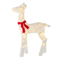 Raz Imports Raz White Flocked Tinsel Lighted Deer Indoor Outdoor Christmas Decoration Clearance