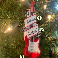 Polar X Red Electric Guitar Personalized Christmas Ornament OR1966 Outlet