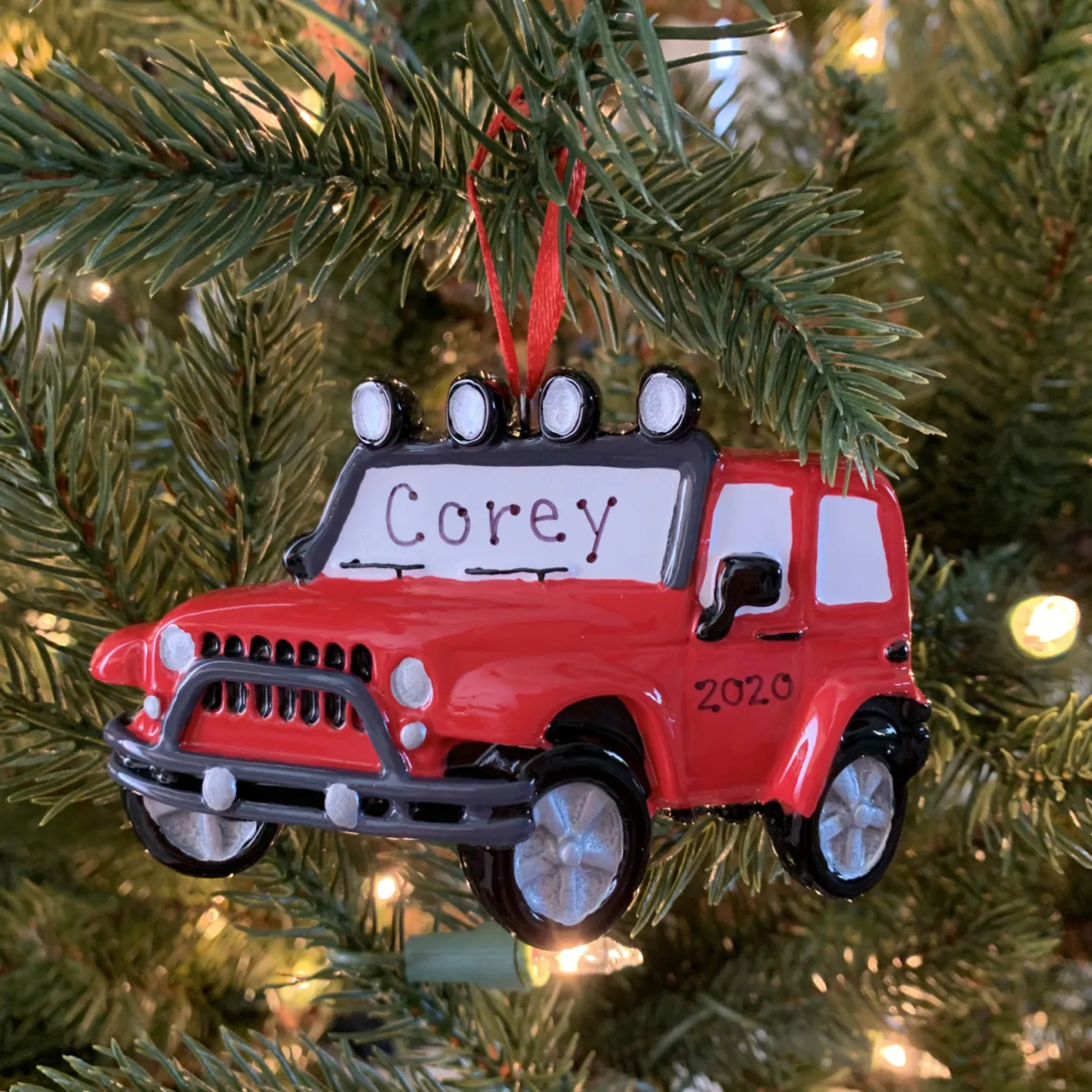 Polar X Red Jeep Personalized Christmas Ornament OR1763 New
