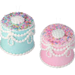 Regency International Regency 5" Blue or Pink Pastel Candy Decorated Cake Christmas Ornament MTX68911