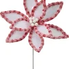 Regency International Regency 22" Candy with Snow and Glitter Poinsettia Stem Christmas Pick MTX73365 Outlet