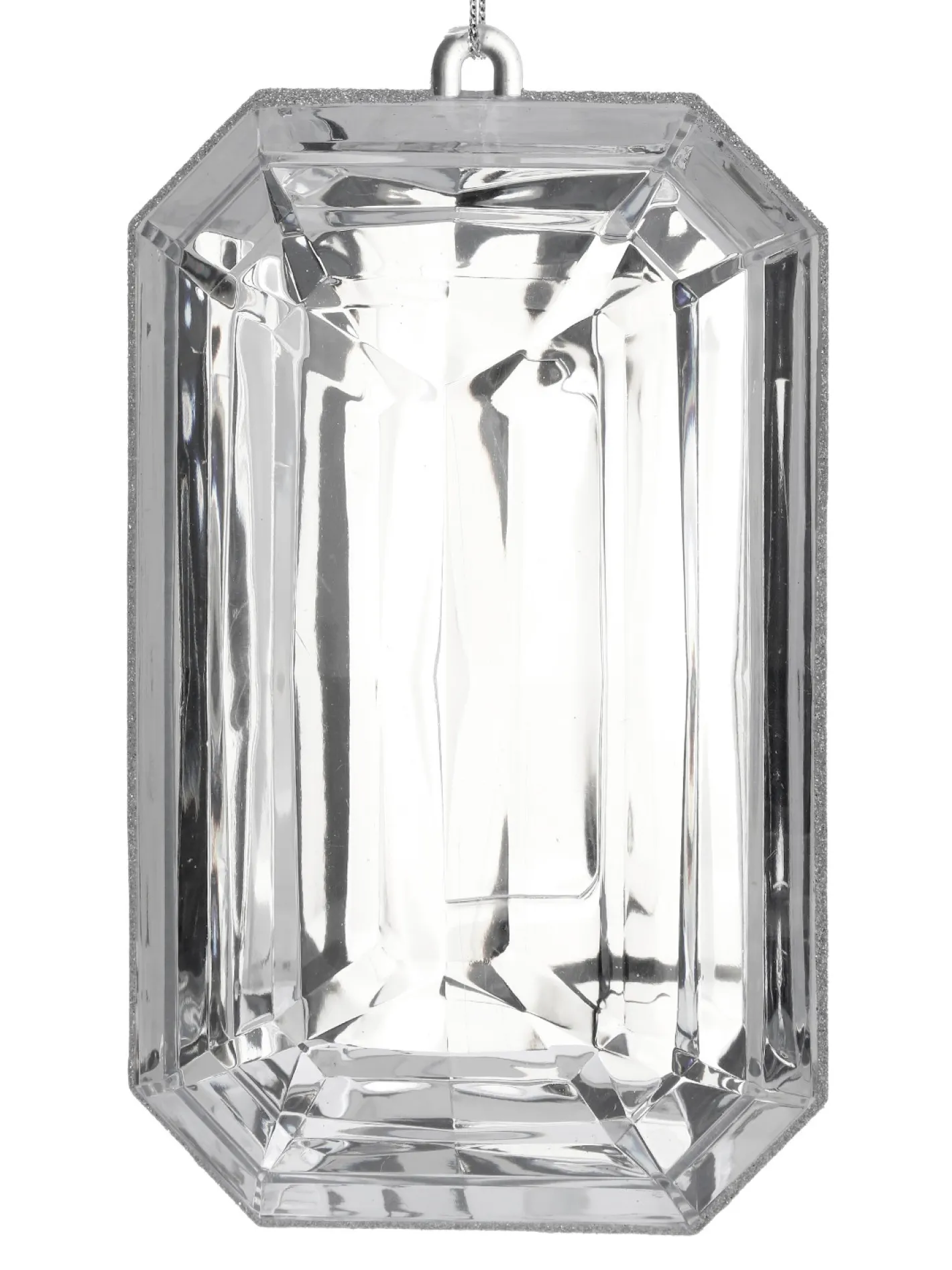 Regency International Regency 9" Clear or Red Emerald Cut Precious Gem Christmas Ornament Outlet