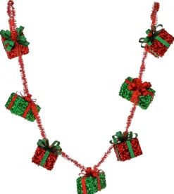 Regency International Regency 48" Glitter with Tinsel Gift Packages Christmas Tree Garland MTX73524 New