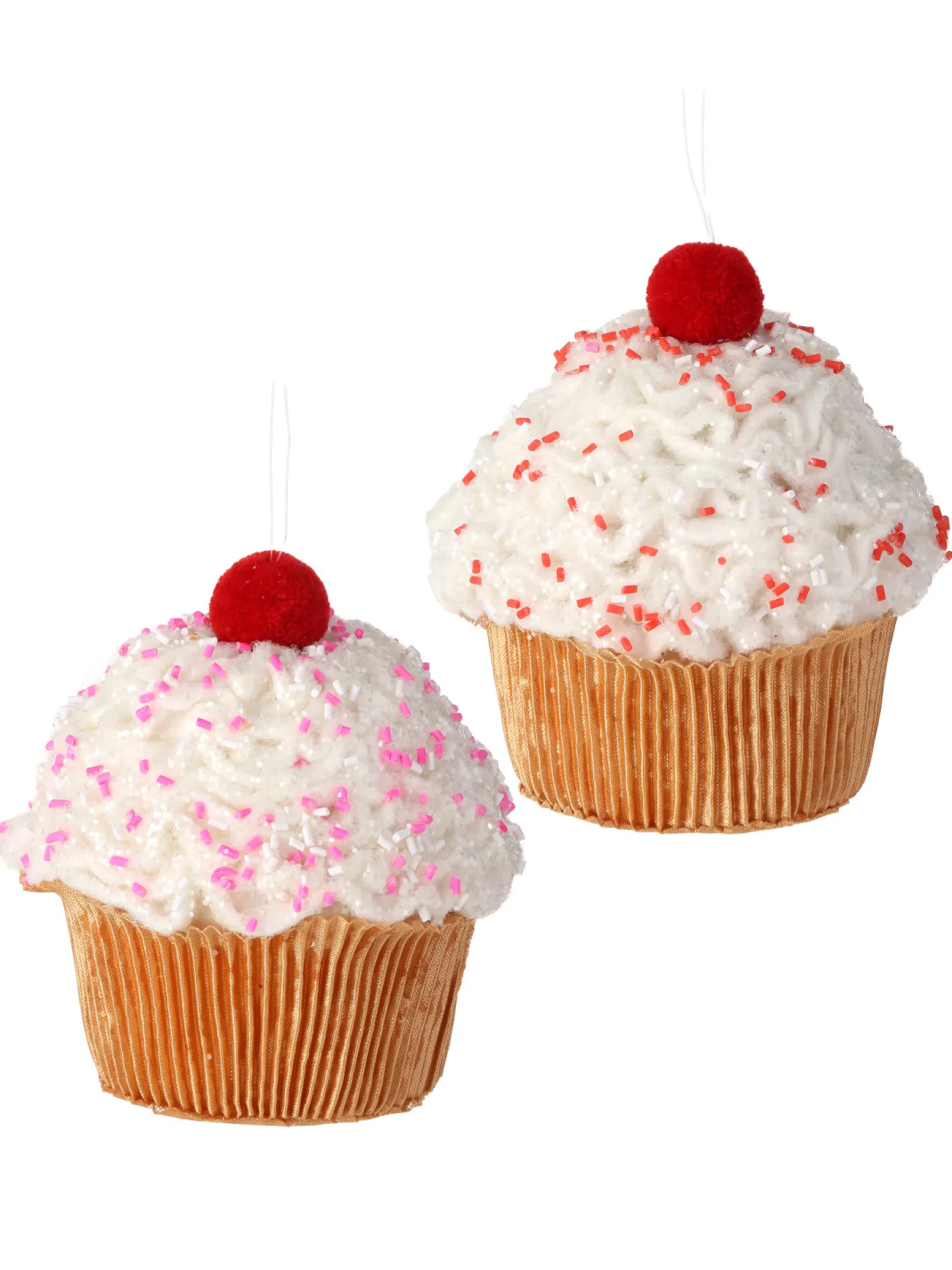 Regency International Regency 5" Pink or Red Sprinkles Sweets Cupcake Christmas Ornament MTX73463