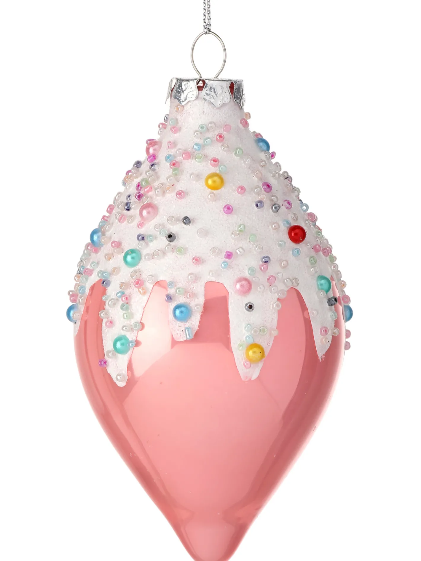 Regency International Regency 5" Sprinkles Pink Glass Finial Christmas Ornament MTX74657 Online